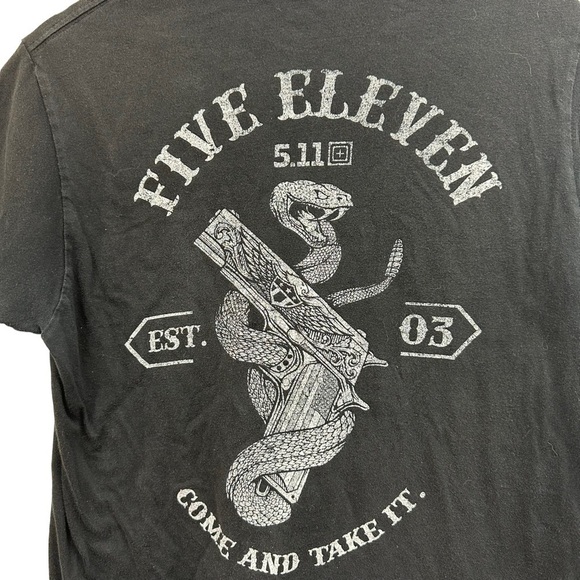 5.11 Tactical Come And Take It Men’s Black T-Shirt, M - Picture 4 of 5